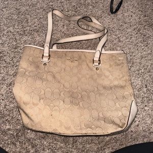 Cream coach purse
